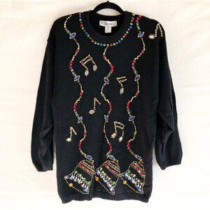 Black Beaded Sweater